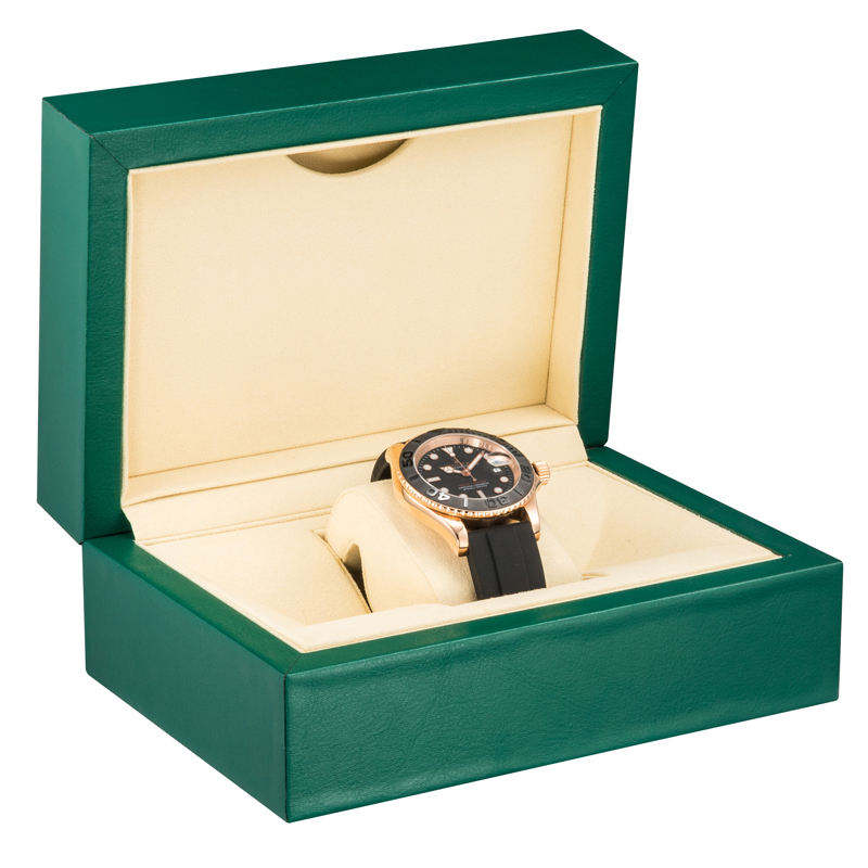 Custom Wooden and Pu Leather with brand logo Green watch box