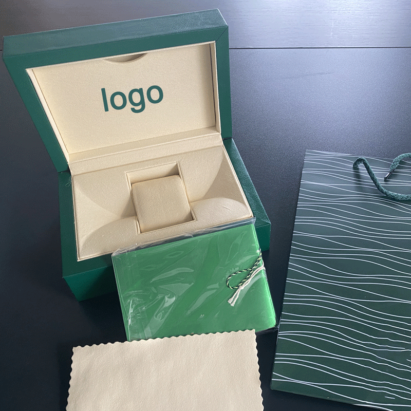 Custom Wooden and Pu Leather with brand logo Green watch box