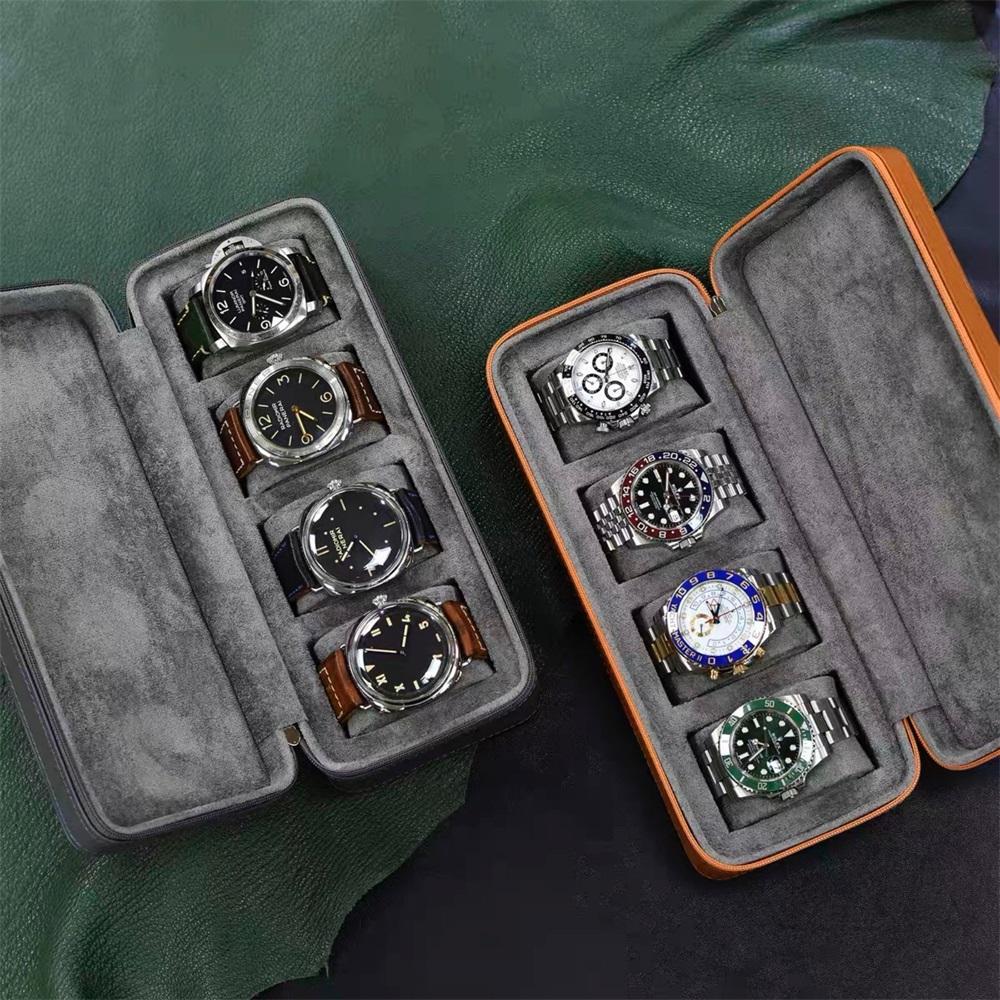 Now hot luxury Watch Roll Case 4 slot Storage and Organizer