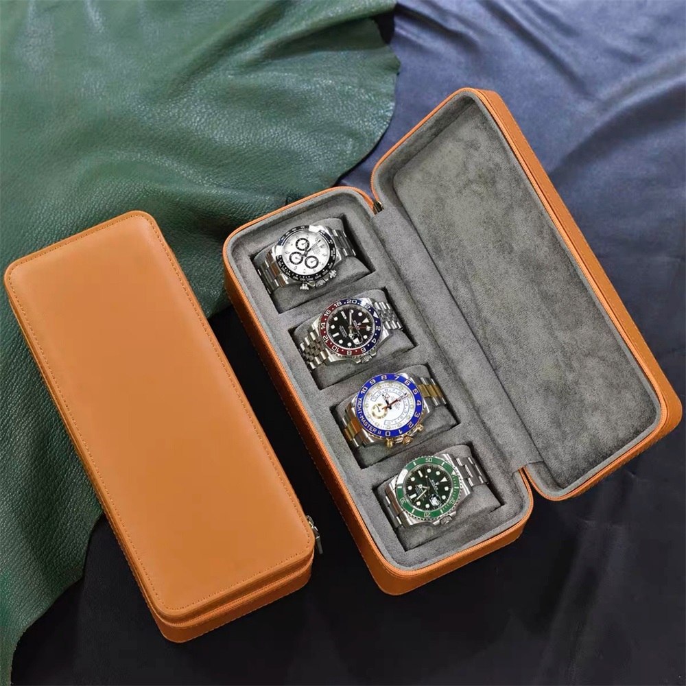 Now hot luxury Watch Roll Case 4 slot Storage and Organizer